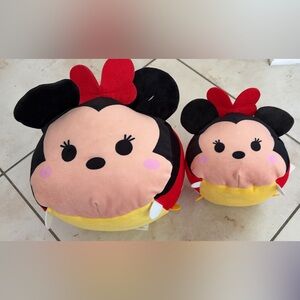 Disney Minnie Mouse Tsum Tsum Plushies - 2 Pack small and Large